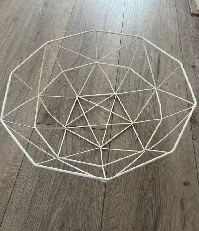 Witte stalen mand, Overige materialen, Gevlochten, Schaal, Rond