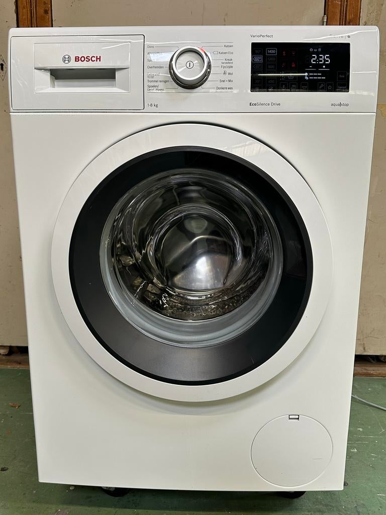 Bosch Serie 6 VarioPerfect Wasmachine 8 kg EcoSilence Drive, Ophalen, 1200 tot 1600 toeren, 8 tot 10 kg, Zo goed als nieuw