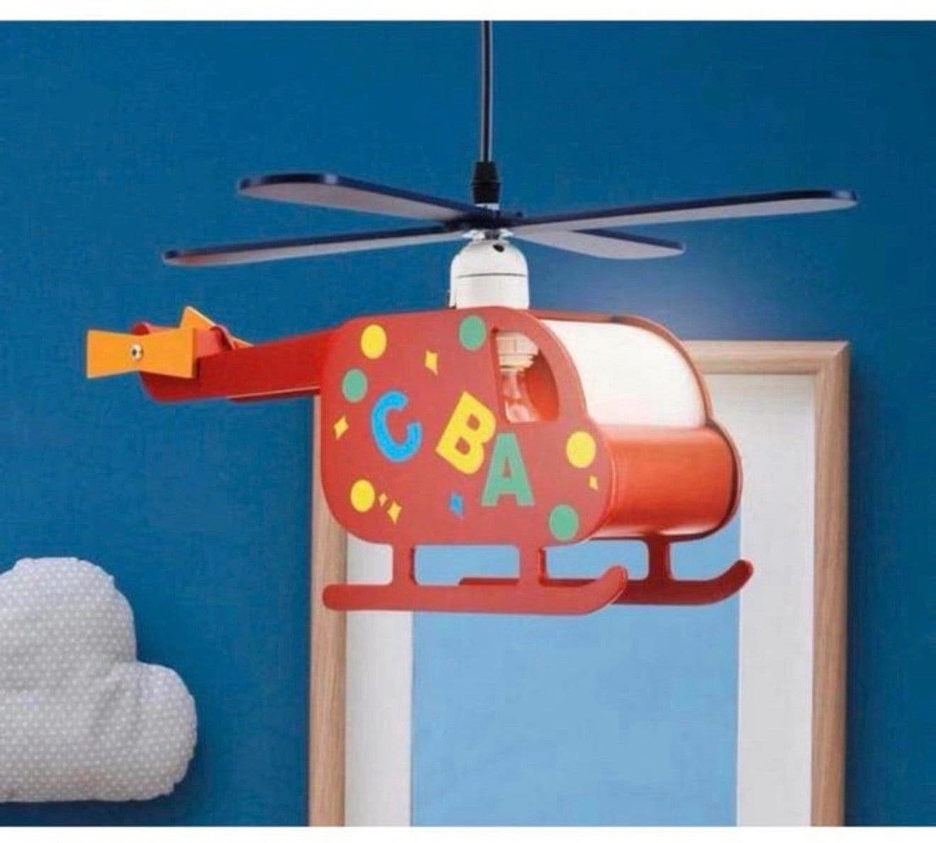 Helikopter lamp Kinderkamer - Helicopter hanglamp kind baby, P, P, P, Ophalen of Verzenden