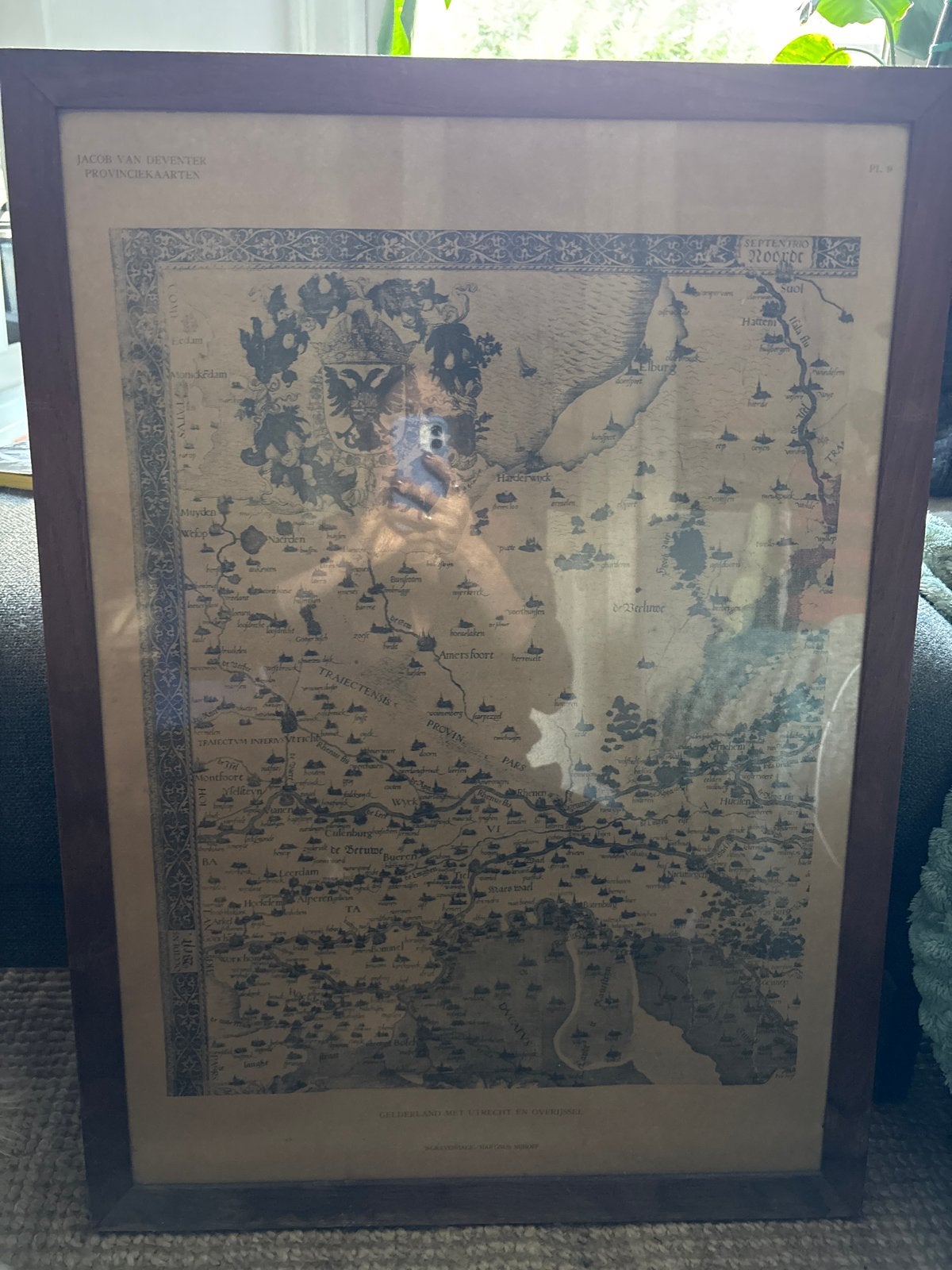 Ingelijste Provinciekaart Gelderland, Utrecht, Overijssel, Antiek en Kunst, Ophalen, Kaart