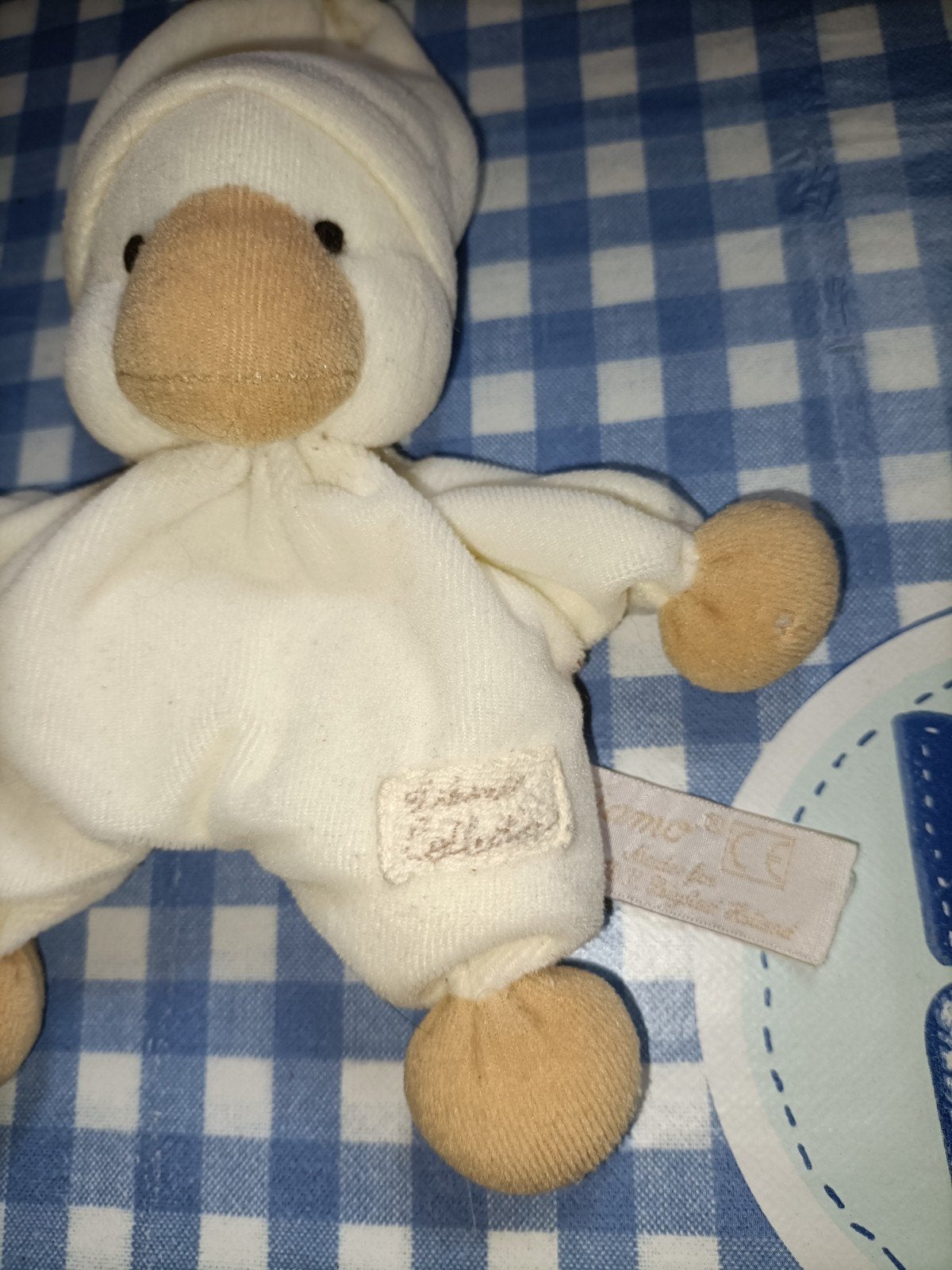 Tiamo Collection eend knuffel vintage, Kinderen en Baby's, Ophalen of Verzenden, Zo goed als nieuw, Eend