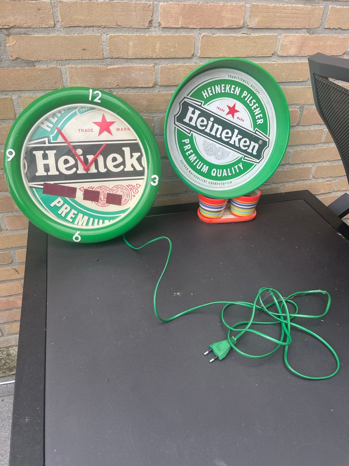 Grote collectie Heineken spullen: klok, dienblad, glazen, et, Ophalen of Verzenden, Gebruikt, Overige typen