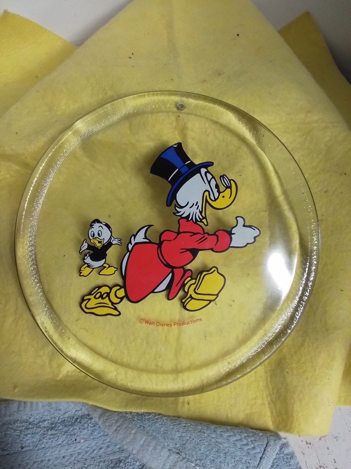 9872) Walt Disney  Bord Oom Dagobert  doorsnede  25cm, Verzamelen, Ophalen of Verzenden