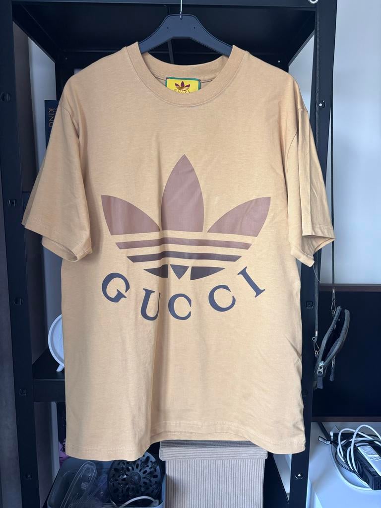 Gucci x Adidas T-shirt XL, Kleding | Heren, Ophalen of Verzenden, Zo goed als nieuw, Maat 56/58 (XL), Beige