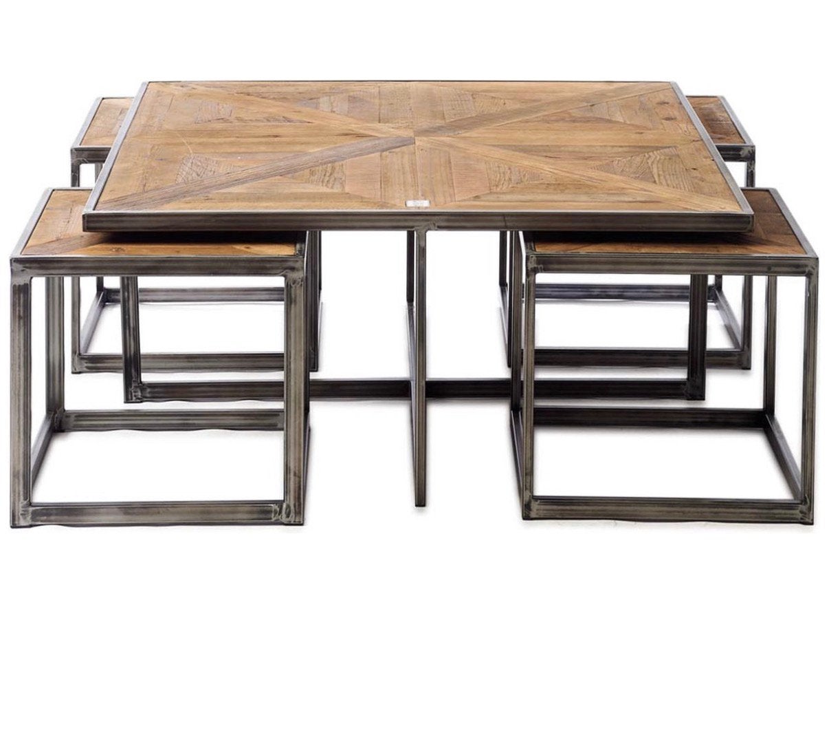 Riviera Maison - Le Bar Americain Coffee Table - Set/5, Ophalen, 50 tot 100 cm, Vierkant, 50 tot 100 cm