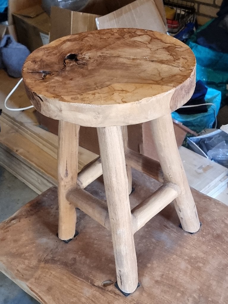 Houten krukje, Huis en Inrichting, Ophalen, Zo goed als nieuw, Hout