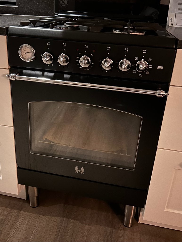 Etna Vrijstaand Gasfornuis met Oven - Zwart, Witgoed en Apparatuur, Ophalen, Gebruikt, 60 cm of meer, 4 kookzones
