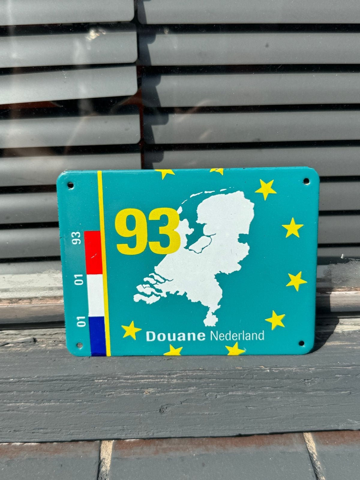 Douane Nederland emaille bordje 1993 - Verzamelobject, Ophalen of Verzenden