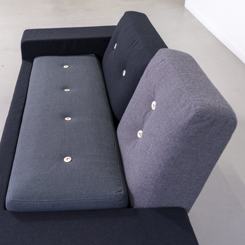 1x Vitra Hella Jongerius Poldersofa XS - Antraciet Mix, Niet ingevuld, Niet ingevuld, Driepersoons, 75 tot 100 cm