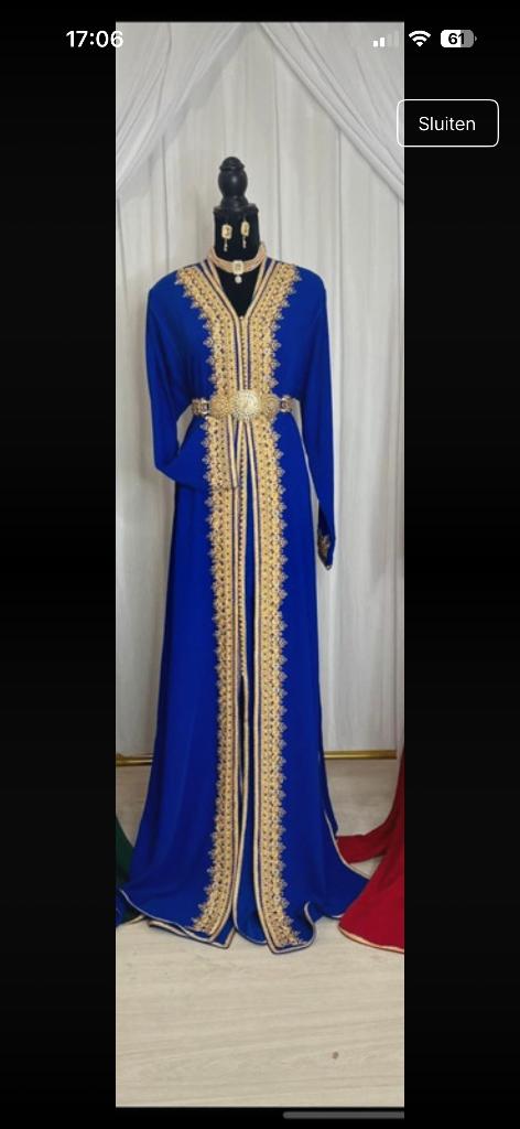 Marokkaanse jurk, taksita, caftan, labsa, Overige typen, Blauw, Maat 46/48 (XL) of groter, Ophalen of Verzenden