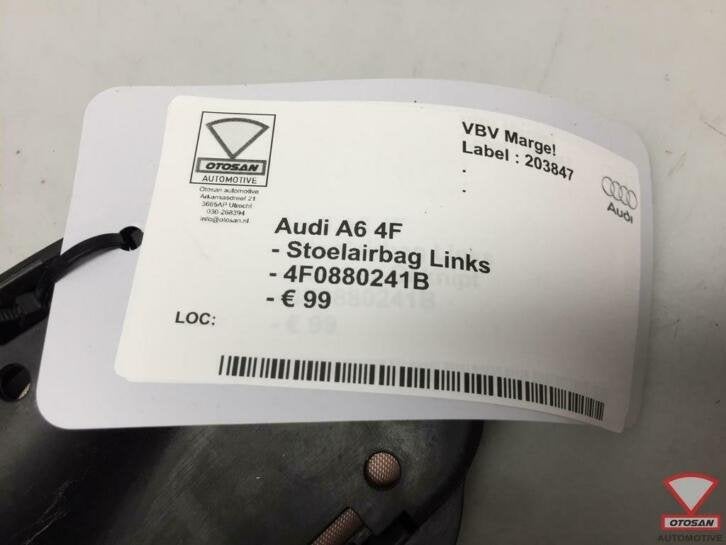 audi a6 4f stoelairbag stoel airbag links 4f0880241b, Gebruikt, AUDI AG, Auto-Union-Strasse 1
85045  Ingolstadt, DE, Kundenbetreuung@audi.de