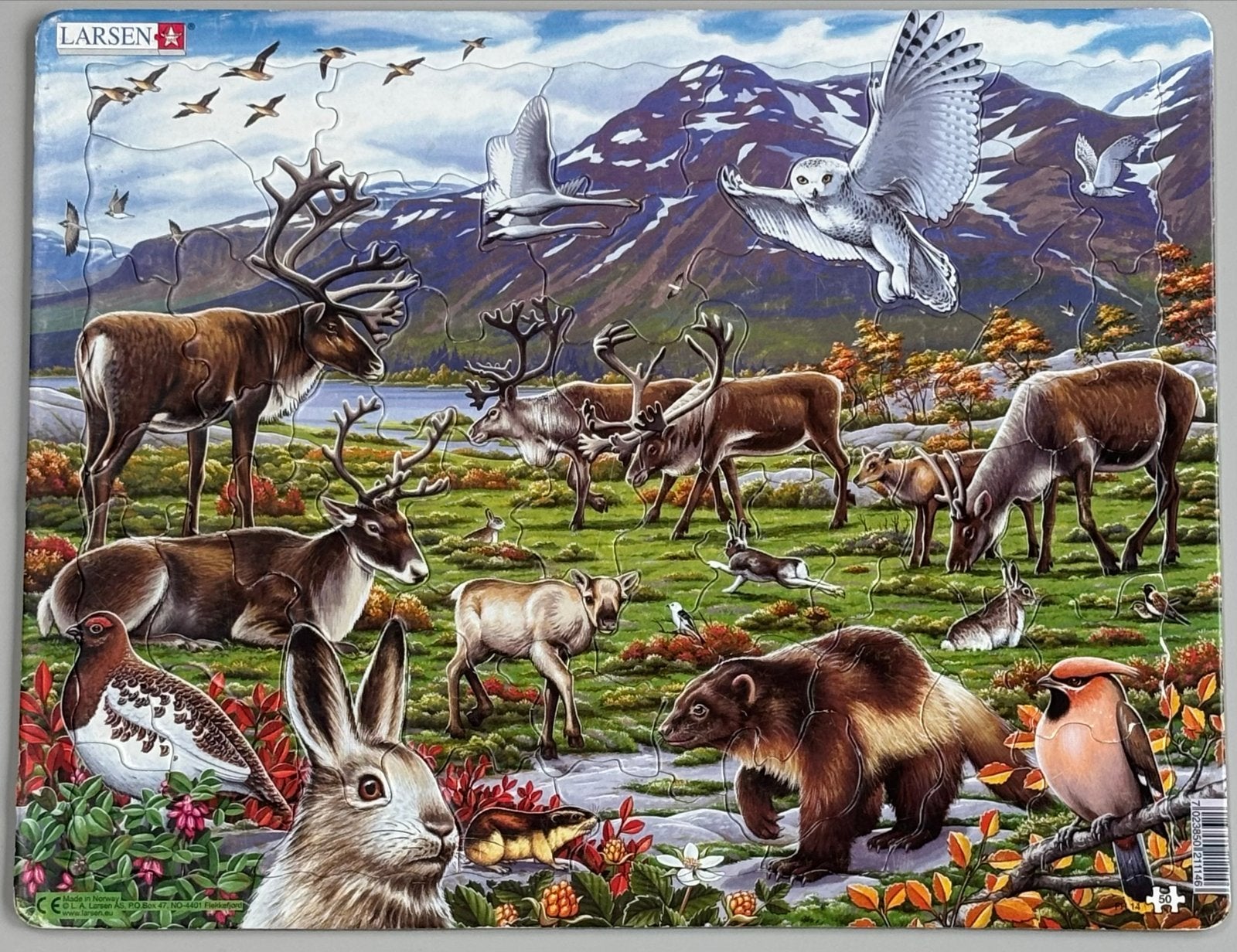 Larsen Puzzel: Wilde Dieren in de Natuur (Noorse Fauna), Ophalen of Verzenden, Meer dan 50 stukjes, Gebruikt, 6 jaar of ouder