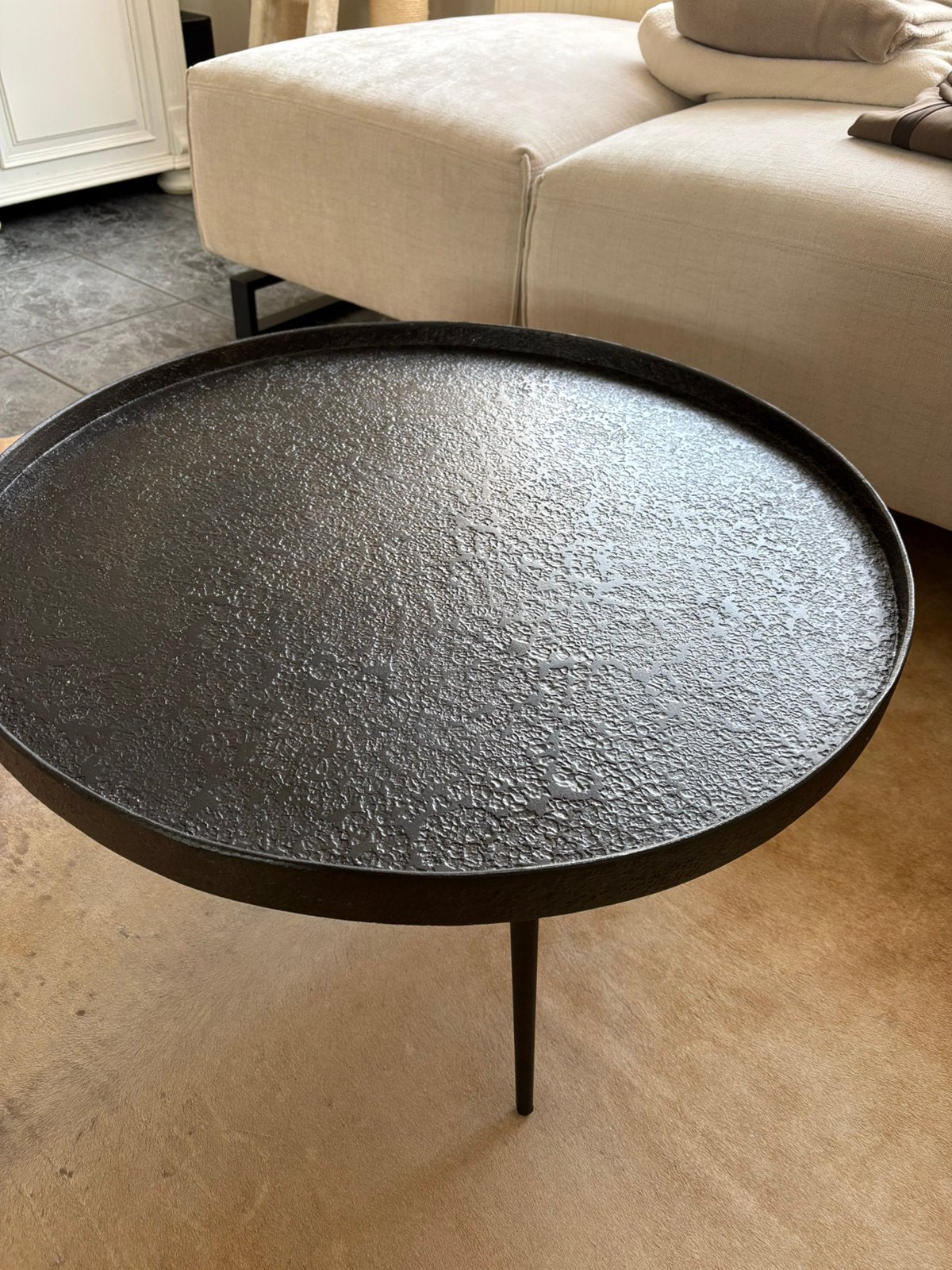 Ronde salontafel, Ophalen, 50 tot 100 cm, Rond, Zo goed als nieuw