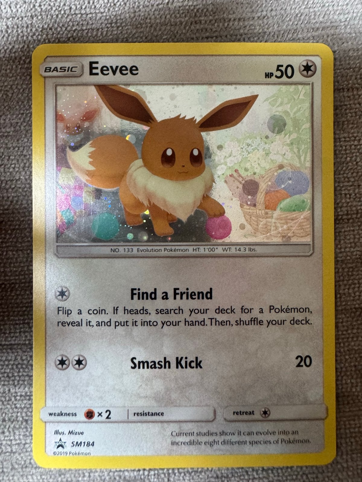 Pokémon Eevee SM184 Promo Kaart - Zo goed als nieuw, Hobby en Vrije tijd, Verzamelkaartspellen | Pokémon, Ophalen of Verzenden