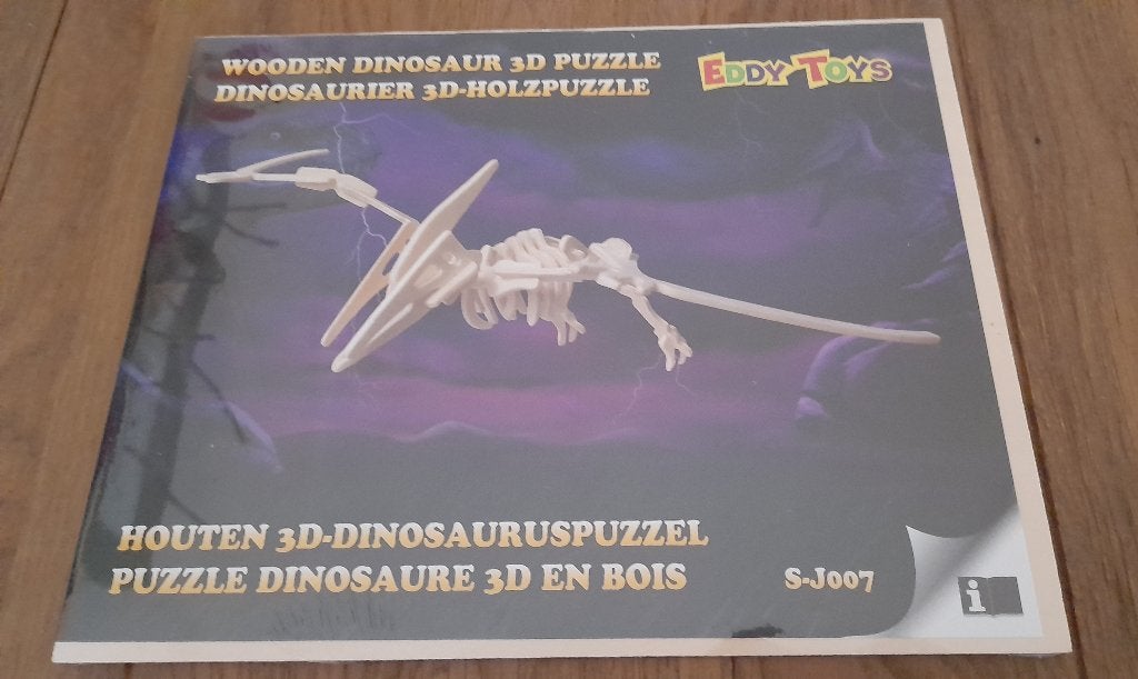 Eddy Toys houten 3D-dinosauruspuzzel (nieuw in verpakking), Ophalen of Verzenden, Minder dan 500 stukjes, Nieuw, Rubik's of 3D-puzzel