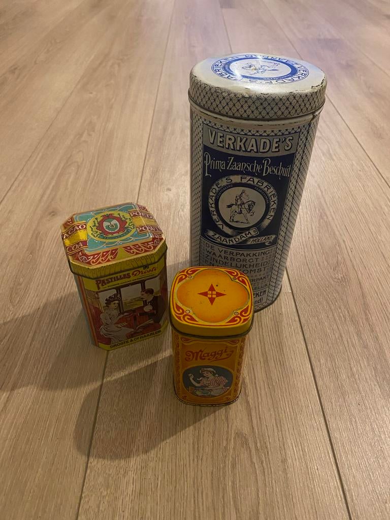 Vintage Blikken: Verkade, Droste & Maggi - Set van 3, Ophalen