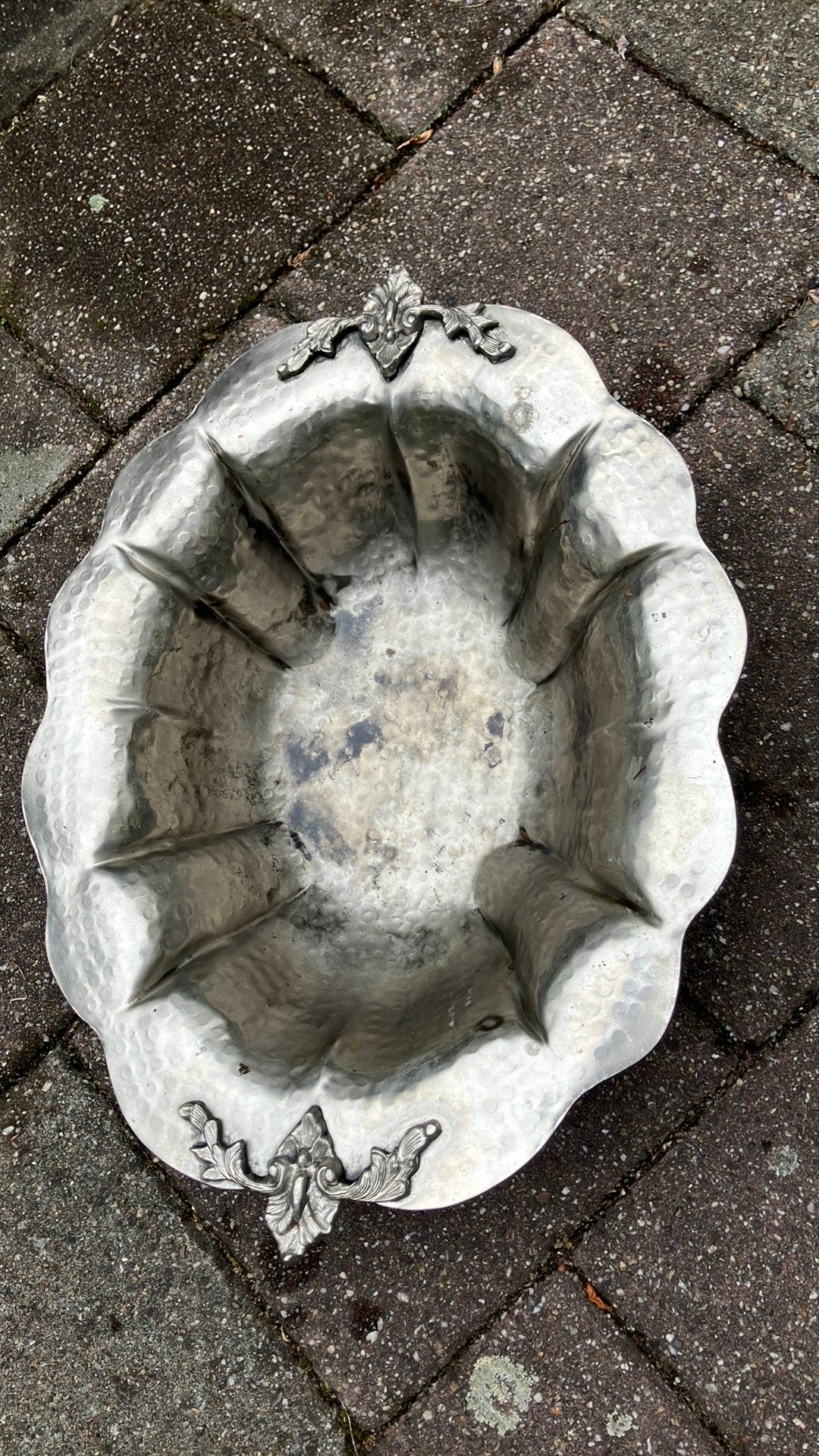 Vintage Fruitschaal metaal, Ophalen, Gebruikt