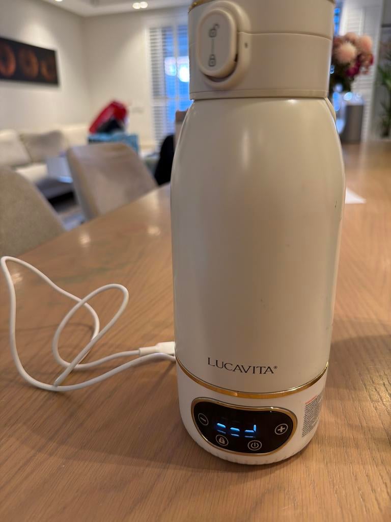 Lucavita Draadloze Waterkoker/Fles - Wit, Ophalen of Verzenden, Zo goed als nieuw