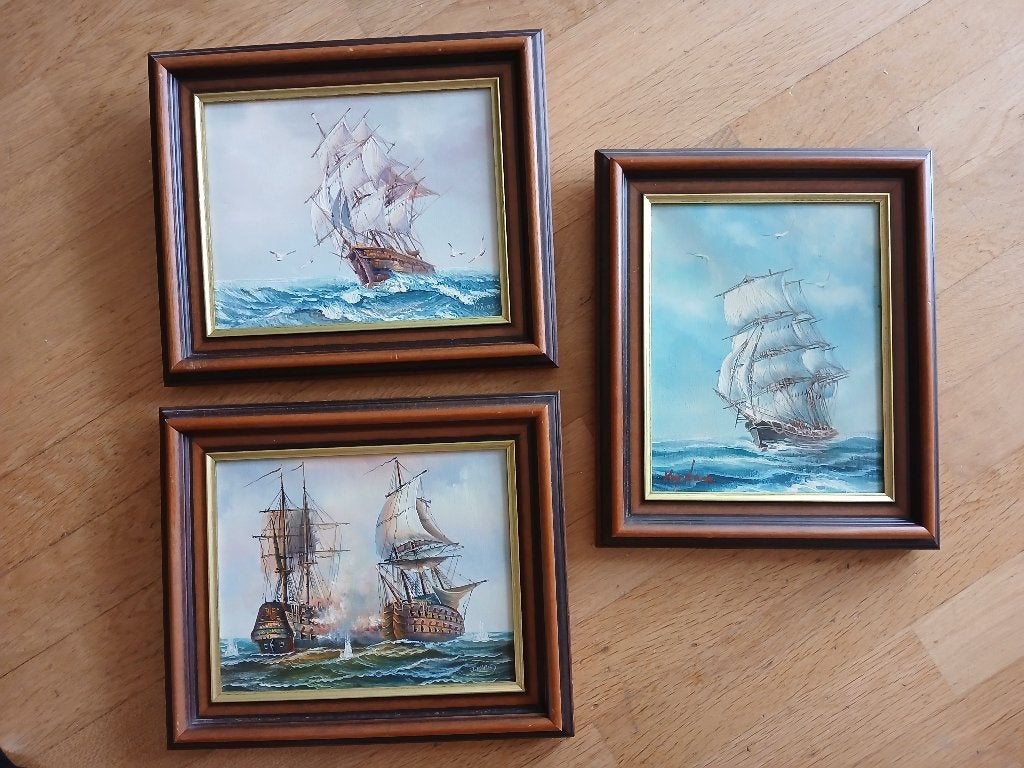 olieverf schilderijen zeilboten, Maritiem / water, Doek, Realistisch, Ophalen of Verzenden