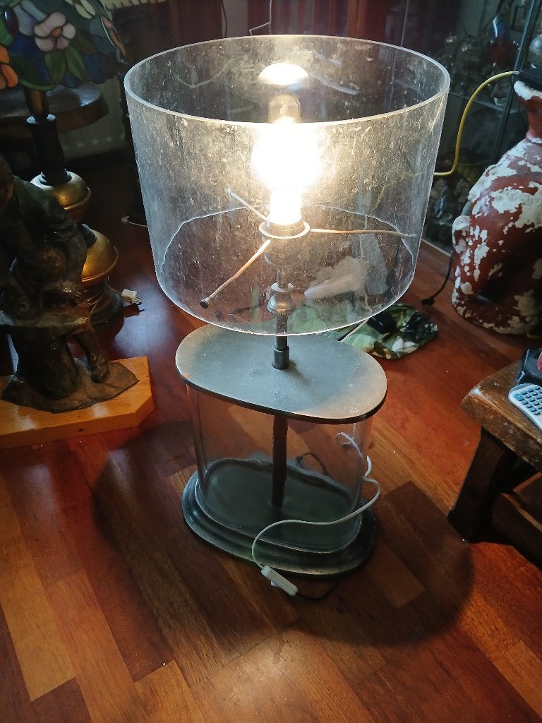Staande lamp, Huis en Inrichting, Lampen | Vloerlampen, Verzenden, Zo goed als nieuw, Glas, Modern
