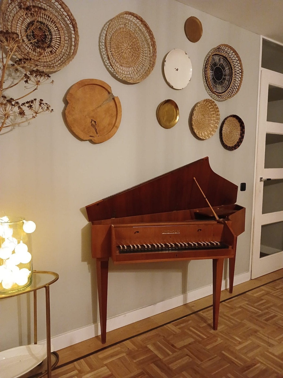 Lindholm klavecimbel - Uniek vintage snaarinstrument, Ophalen, Gebruikt, Bruin, Digitaal