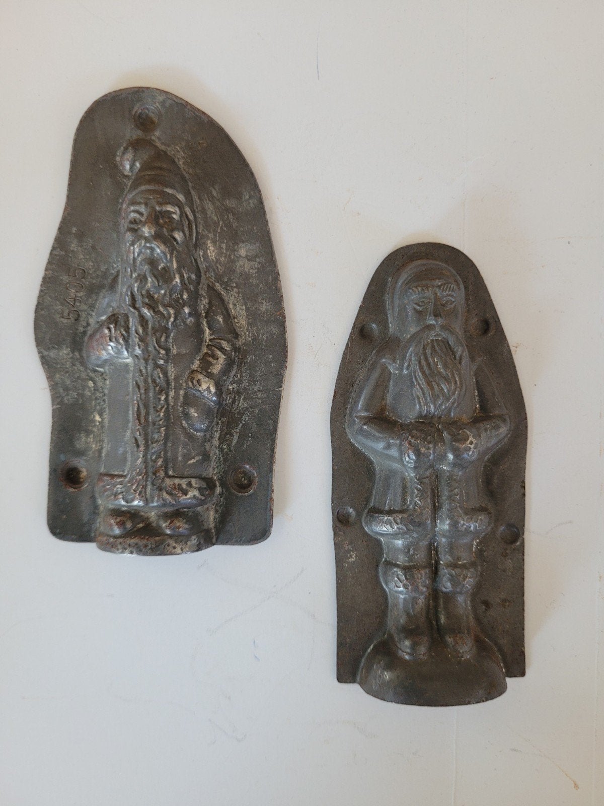 Antieke chocoladevorm /kerstman / 2 x halve, Antiek en Kunst, Ophalen of Verzenden