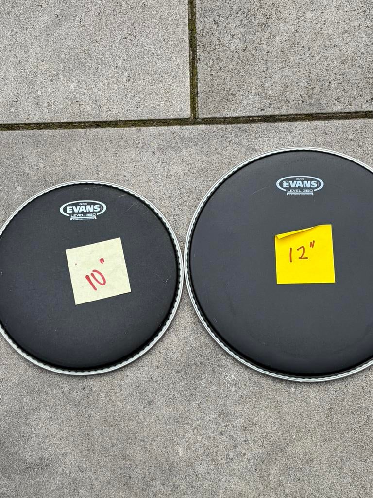Setje Evans 10” + 12” Onyx drumvel, Ophalen, Zo goed als nieuw, Drums of Percussie