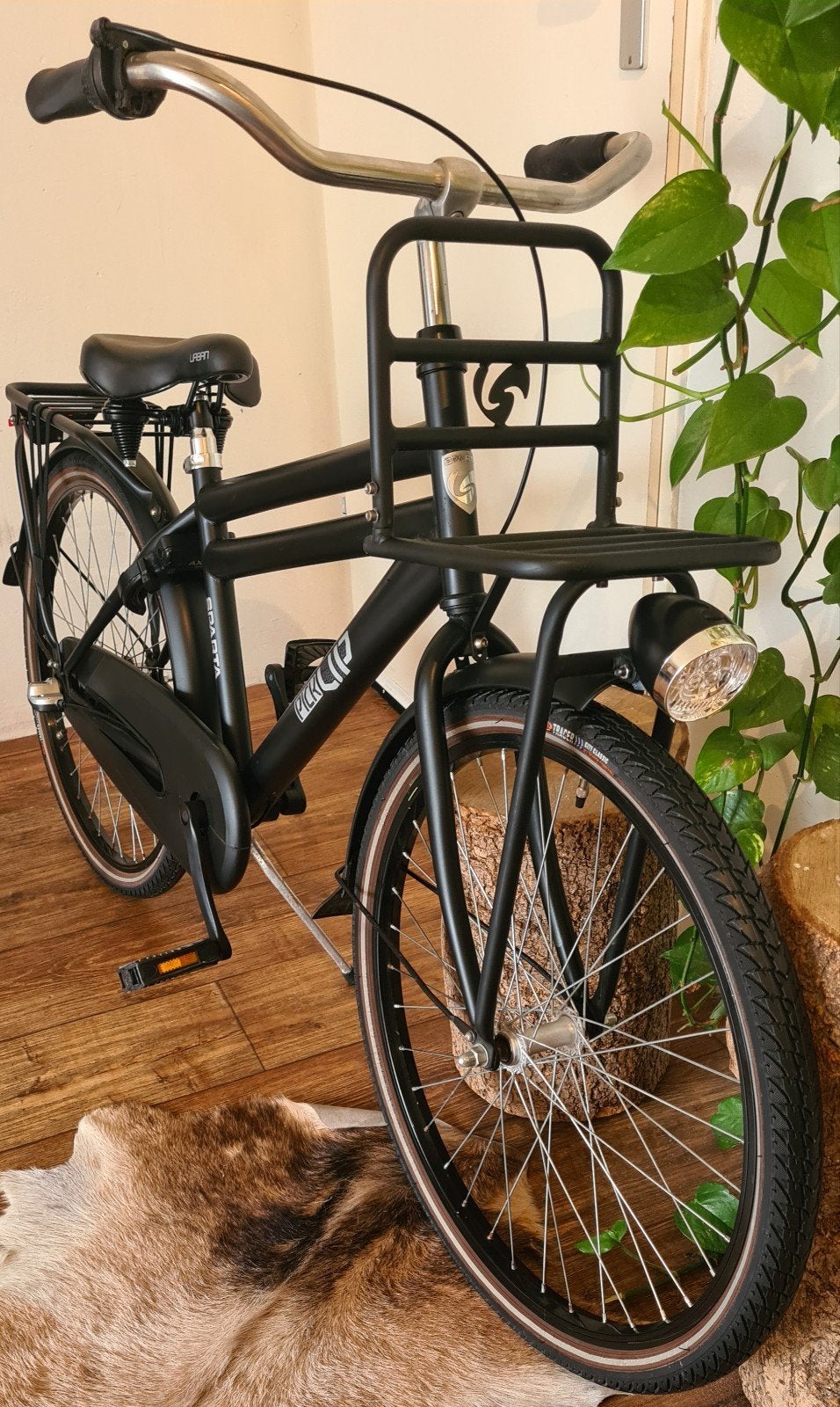 matzwarte SPARTA type Pickup Transportfiets || Nexus 3-speed, Ophalen, Terugtraprem, 24 inch, Sparta pickup