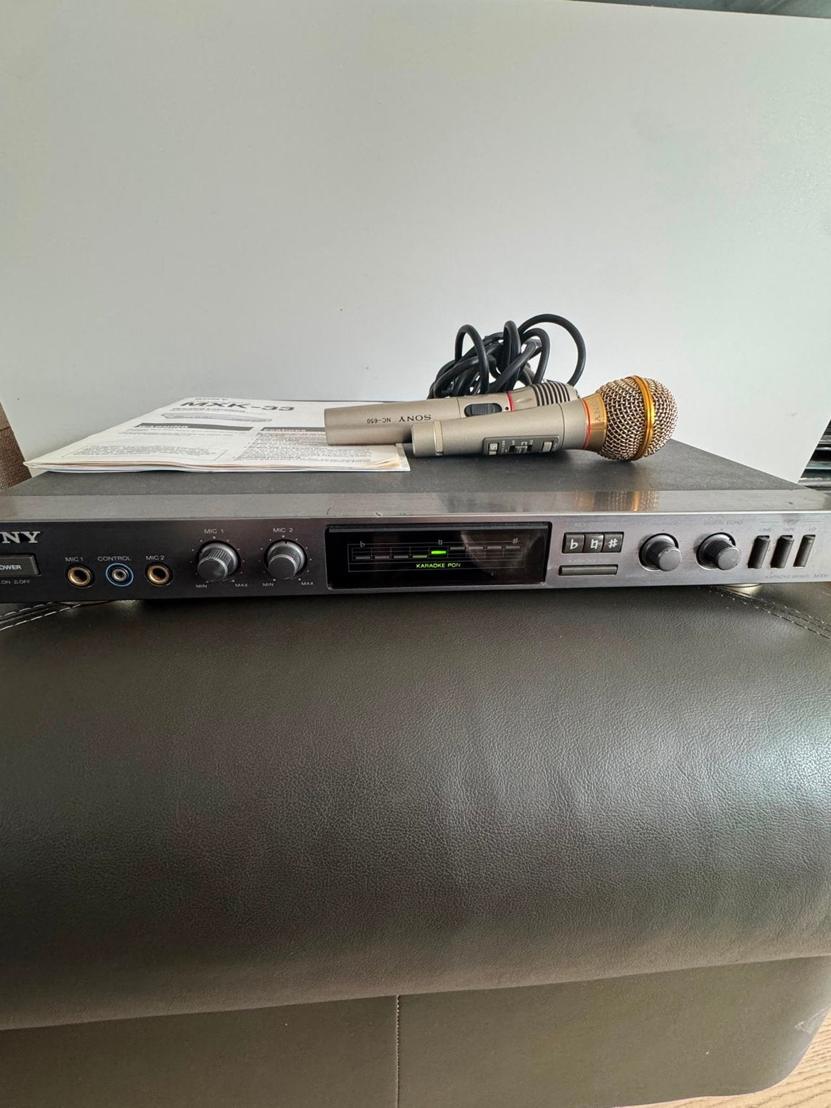 Sony MXK-33 Karaoke Mixer met 2 microfoons, Ophalen of Verzenden, Gebruikt, Mixer