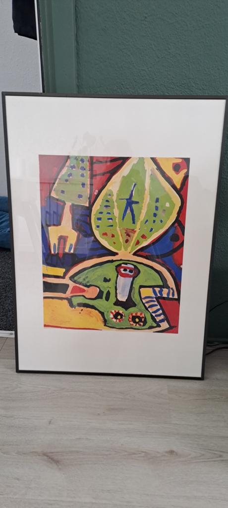 Abstracte Kunstprint in Lijst - 50x70 cm corneille, Antiek en Kunst, Kunst | Schilderijen | Modern, Ophalen