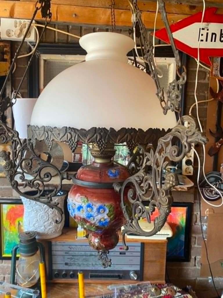 retro hanglamp, Huis en Inrichting, Lampen | Hanglampen, Ophalen, Gebruikt, Hout, Overige fittingen