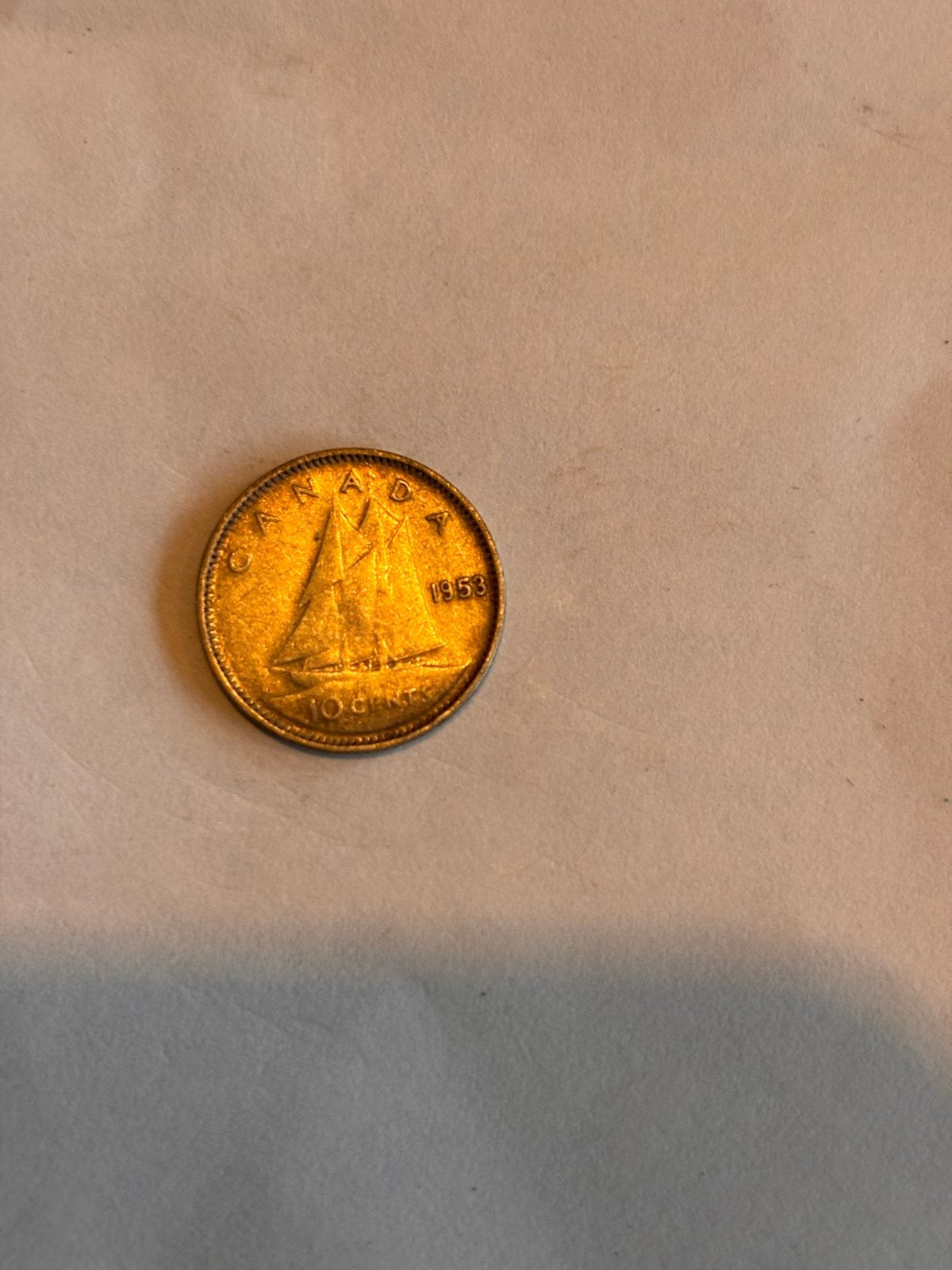 Canadese 10 cent munt 1953 - Koningin Elizabeth II, Ophalen of Verzenden, Noord-Amerika, Los biljet