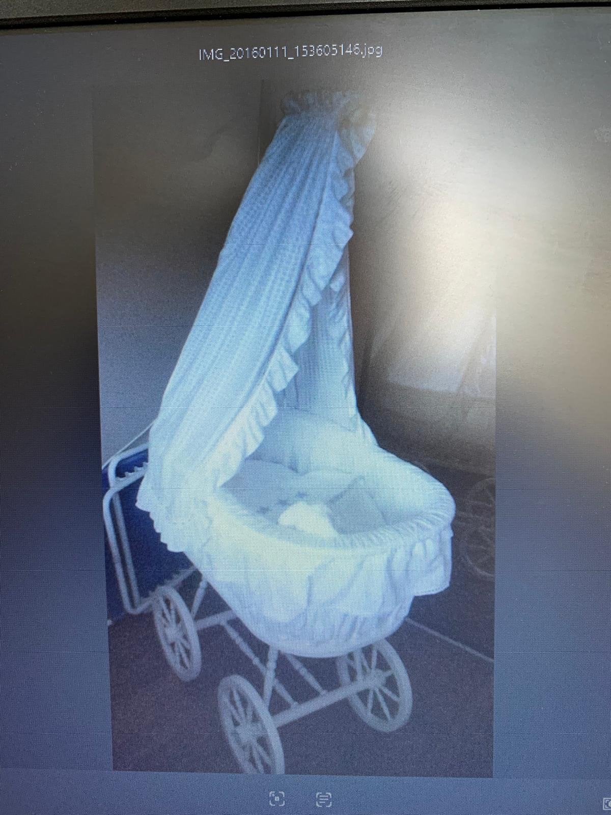 Witte Kinderwieg met Hemel, Ophalen, Gebruikt, Wieg
