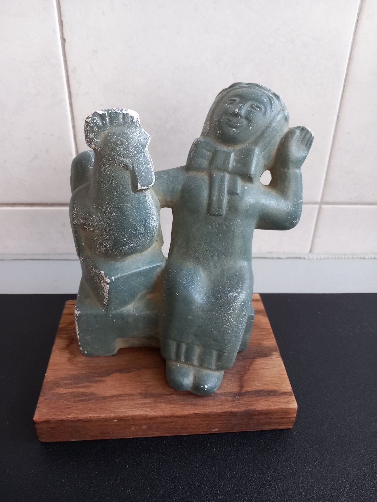 Mooi oud beeldje 'Zoete lieve Gerritje' - 15 cm hoog, Ophalen, Groep mensen, Minder dan 20 cm, Beeld