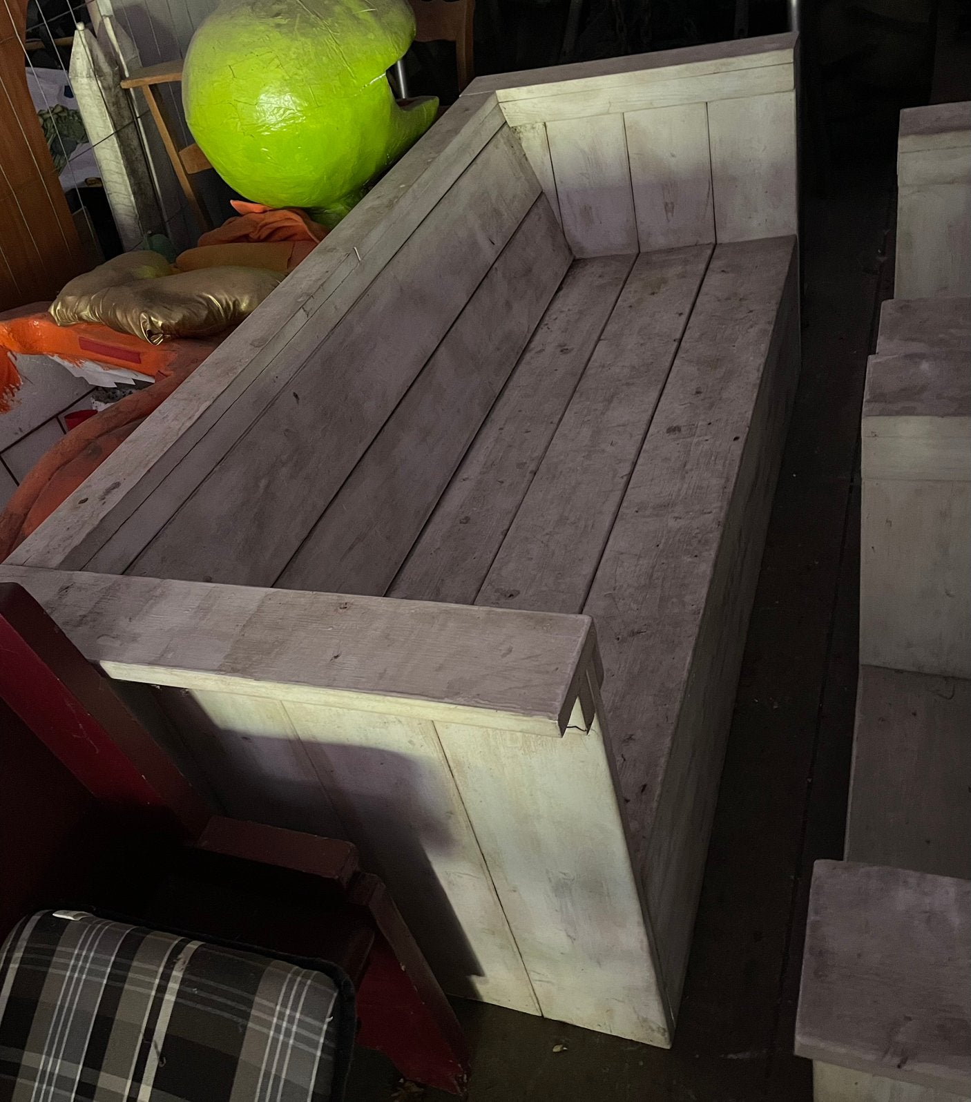 Houten tuinset, loungeset,, Ophalen, 5 zitplaatsen, Gebruikt, Bank