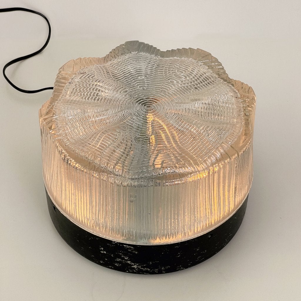 vintage Deens design LAMP ijsglas MidCentury glas brutalist, Gebruikt, -, Glas, -