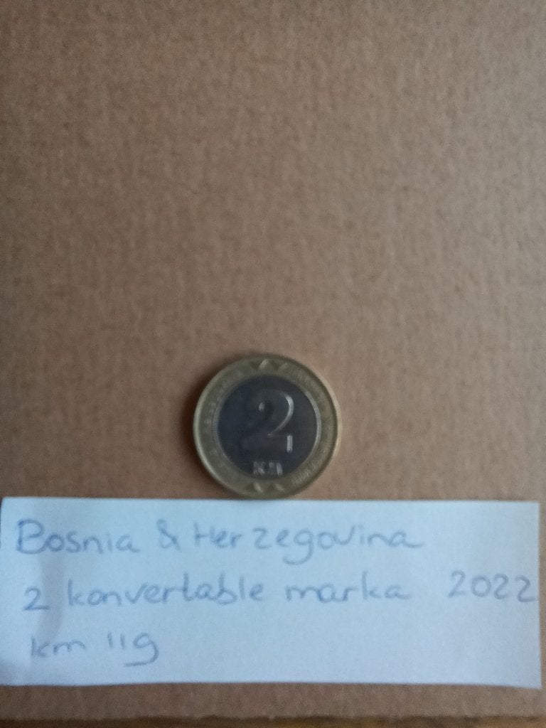 Bosnië en Herzegovina 2 konvertable marka 2022 km119, Ophalen of Verzenden, Overige landen, Losse munt