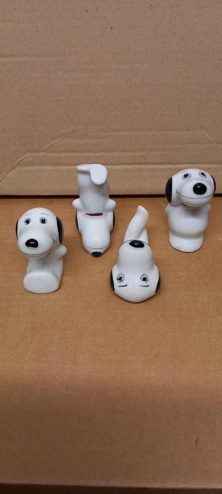 Vintage Snoopy beeldjes set - 4 stuks, 7 cm hoog, Verzamelen, Ophalen of Verzenden, Gebruikt, Dier