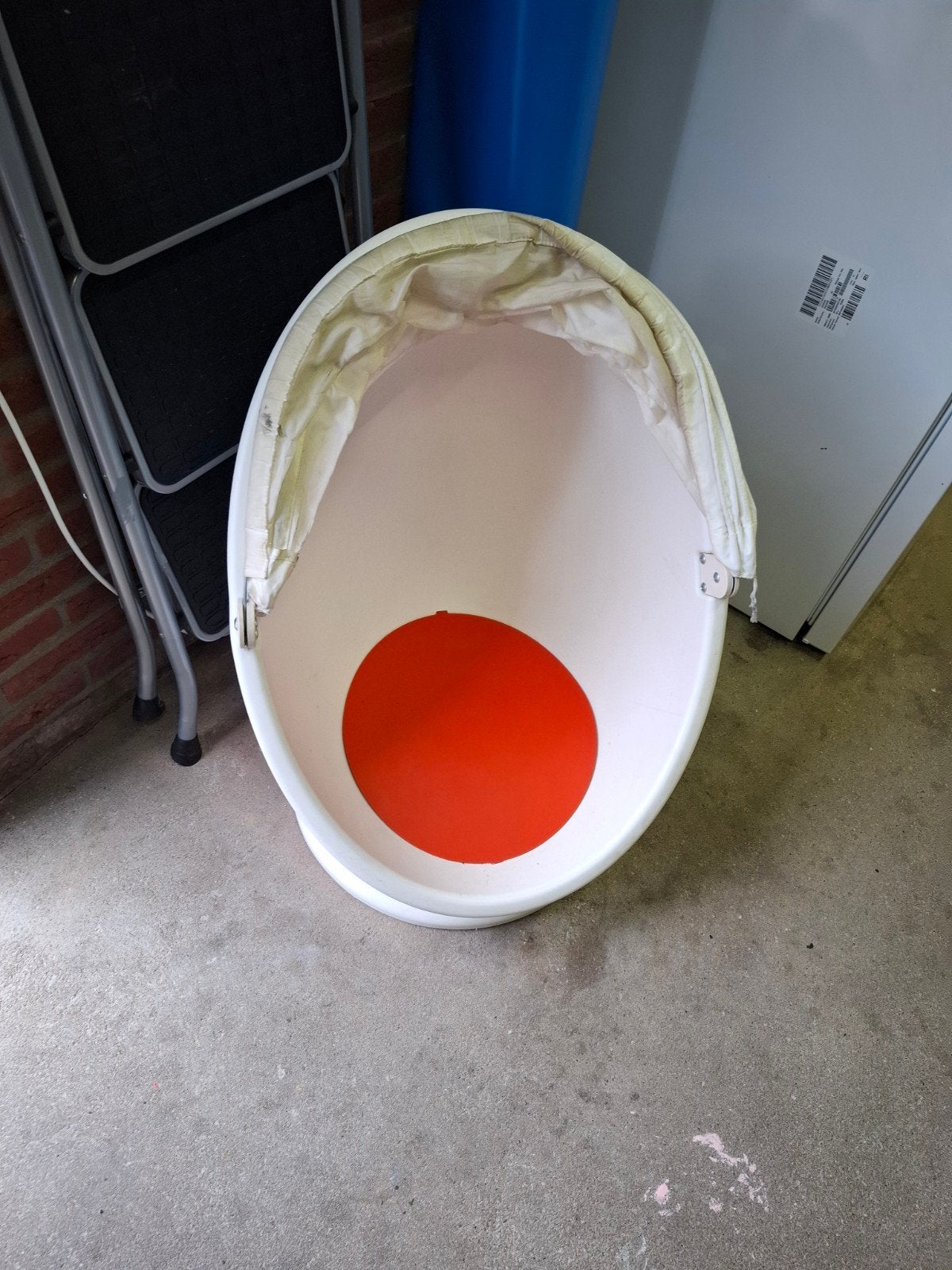 Vintage Wieg/Reisbedje - Wit met Oranje, Ophalen of Verzenden, Gebruikt
