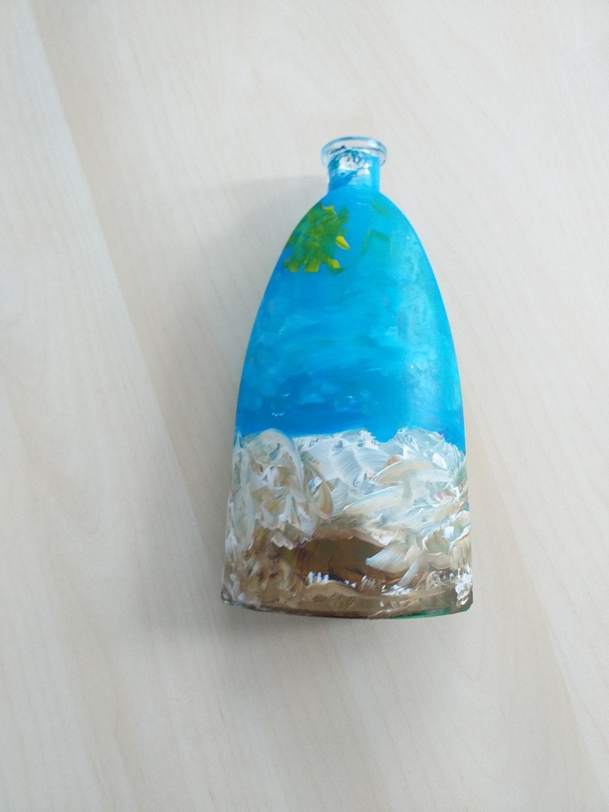 Handgeschilderde decoratieve fles met landschap, Ophalen of Verzenden