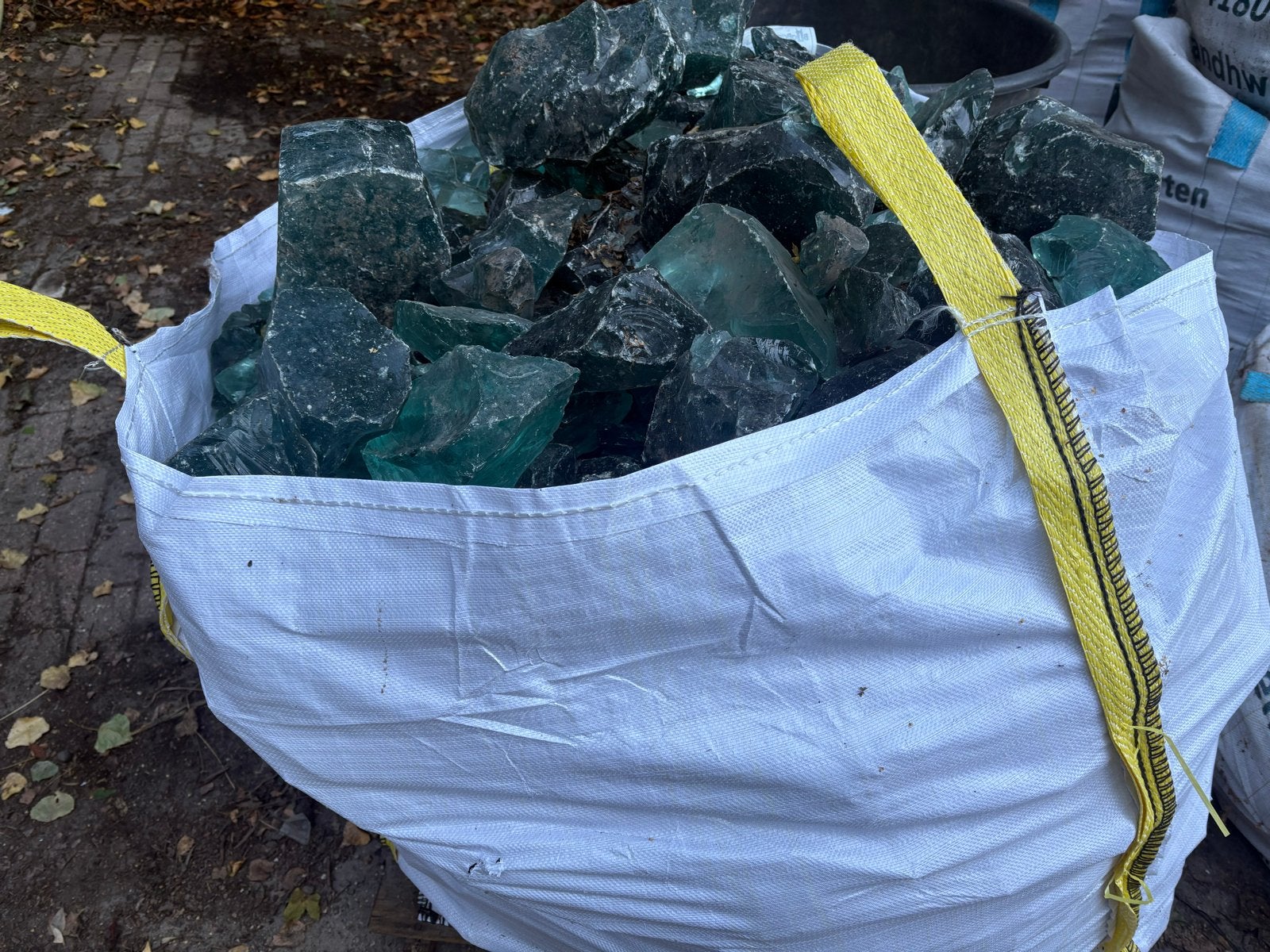 Glaskeien - Bigbag ca. 1000 kg, Overige materialen, Nieuw, Ophalen of Verzenden, Kei