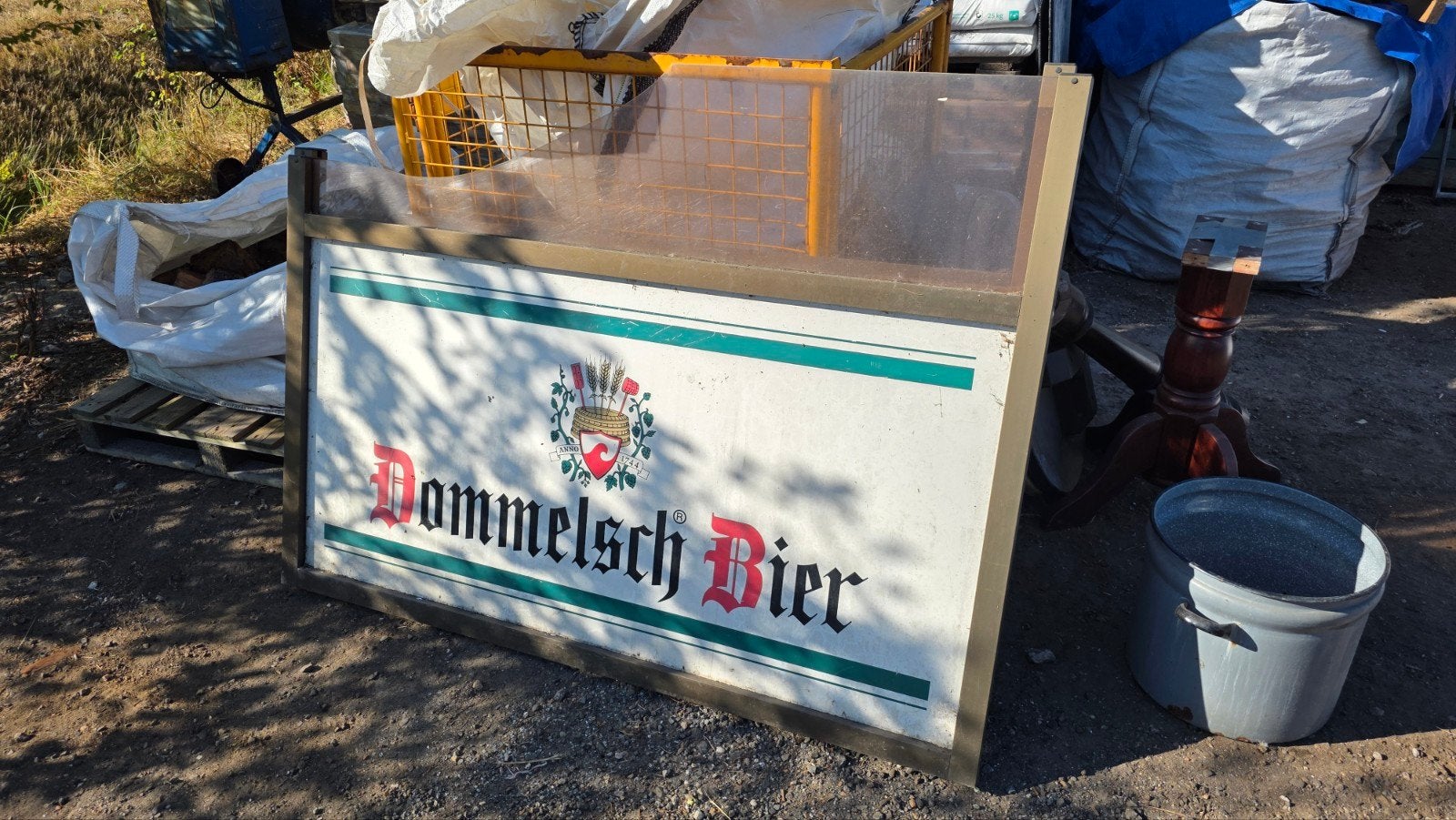 Dommelsch Hoegaarden bier logo retro, Verzamelen, Ophalen, Reclamebord, Plaat of Schild, Overige merken