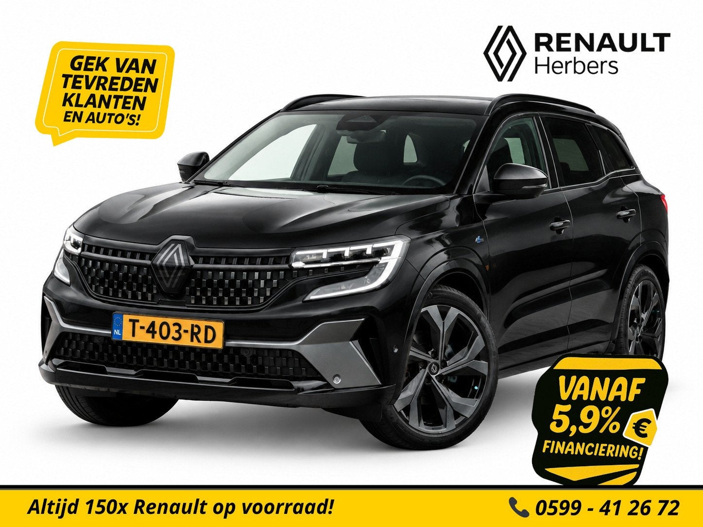 Renault Austral 1.2 E-Tech full hybrid 200 iconic esprit Alp, Auto's, Gebruikt, Euro 6, 1199 cc, Zwart