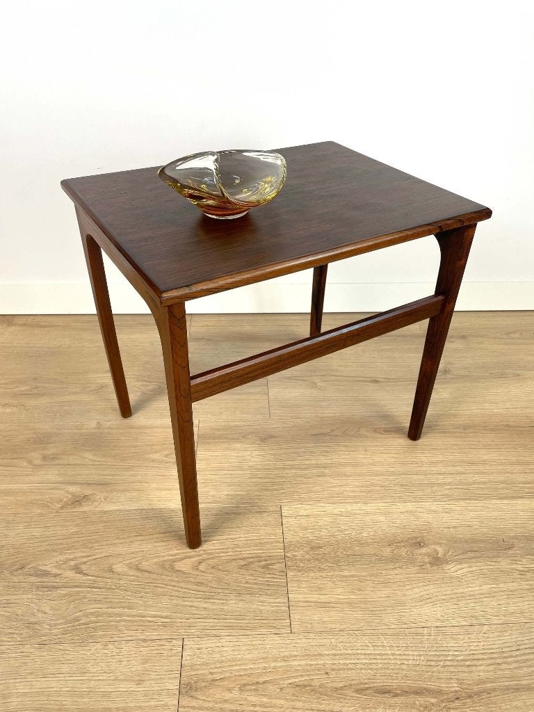 Vintage Deens Design Bijzettafel – Palissander, Minder dan 55 cm, Gebruikt, Rechthoekig, Hout