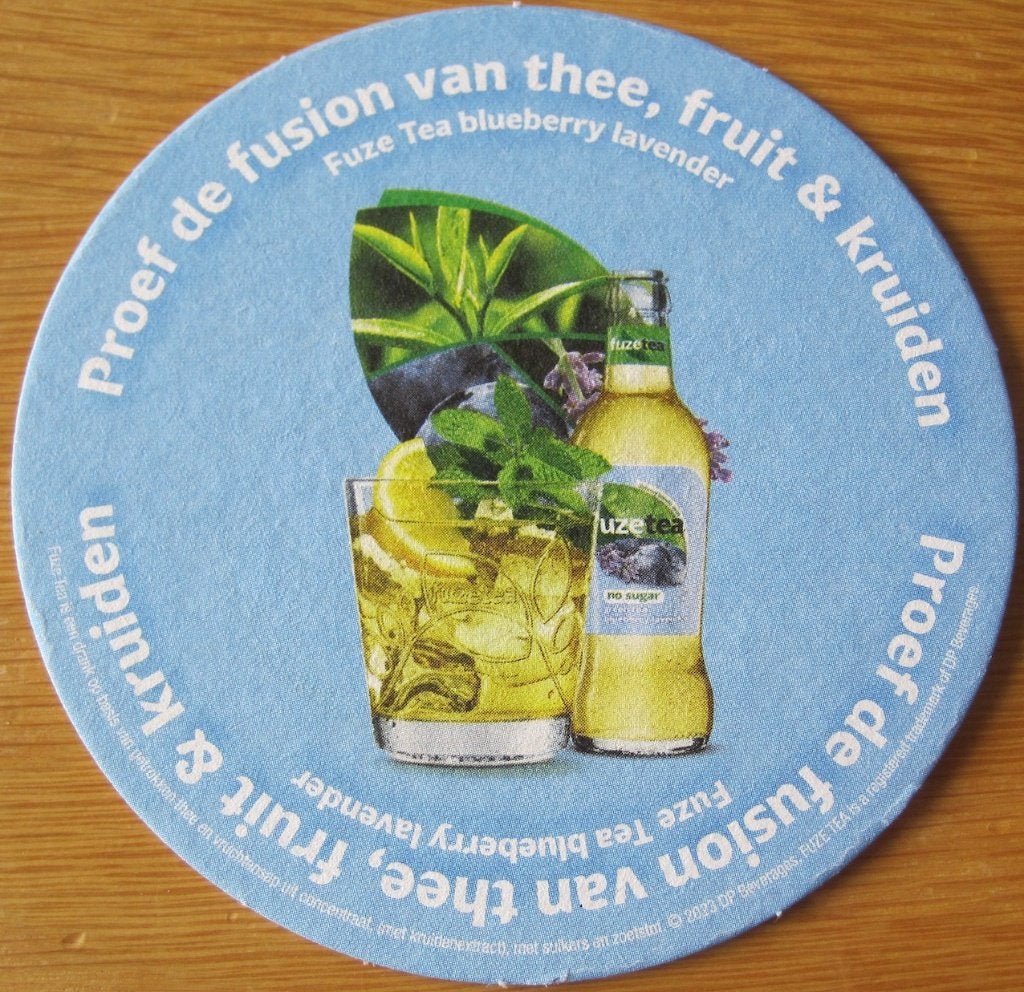 bierviltje van Fuze Blueberry Lavender tea, Ophalen of Verzenden, Zo goed als nieuw, Viltje(s), Overige merken
