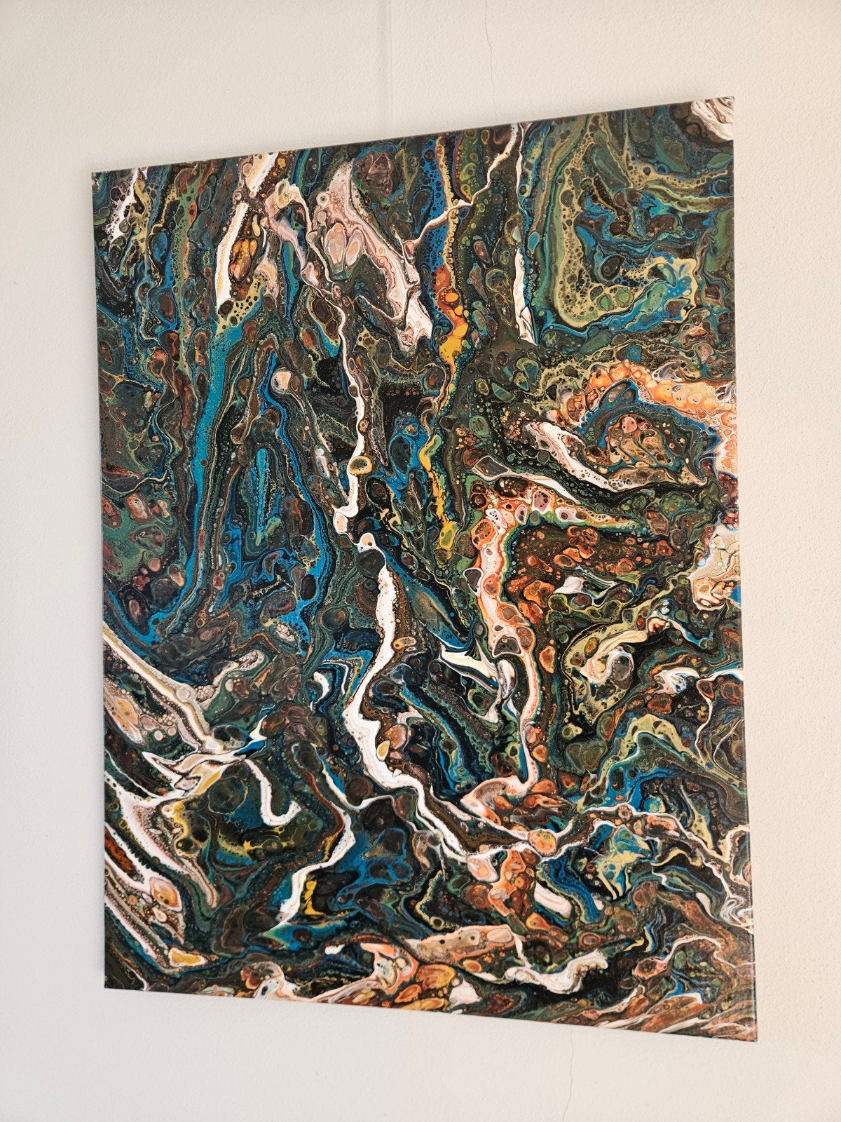 Abstract Acrylverf giet schilderij, Ophalen