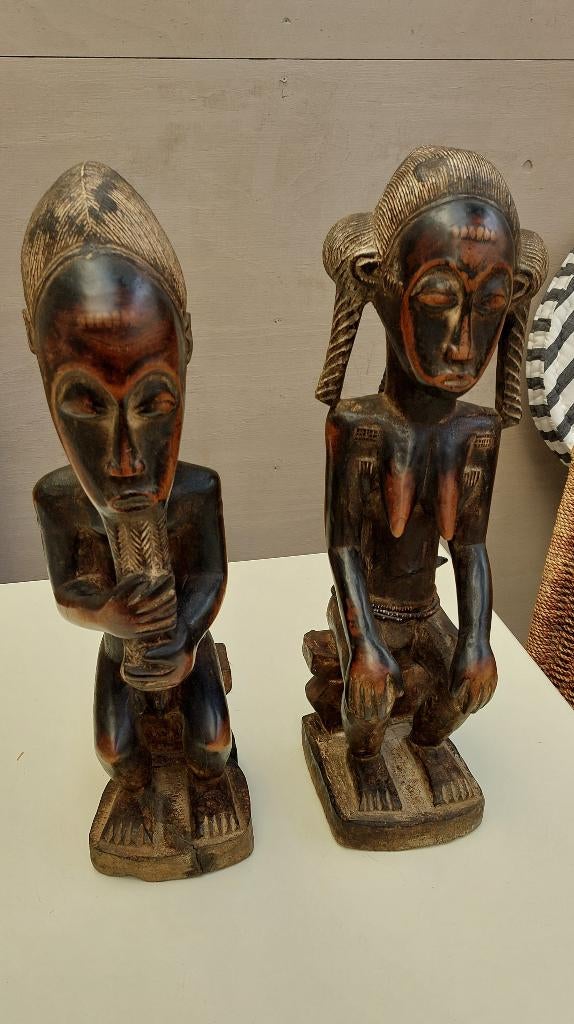 111452 Afrikaanse beelden WD008, Antiek en Kunst, Kunst | Beelden en Houtsnijwerken, Ophalen of Verzenden