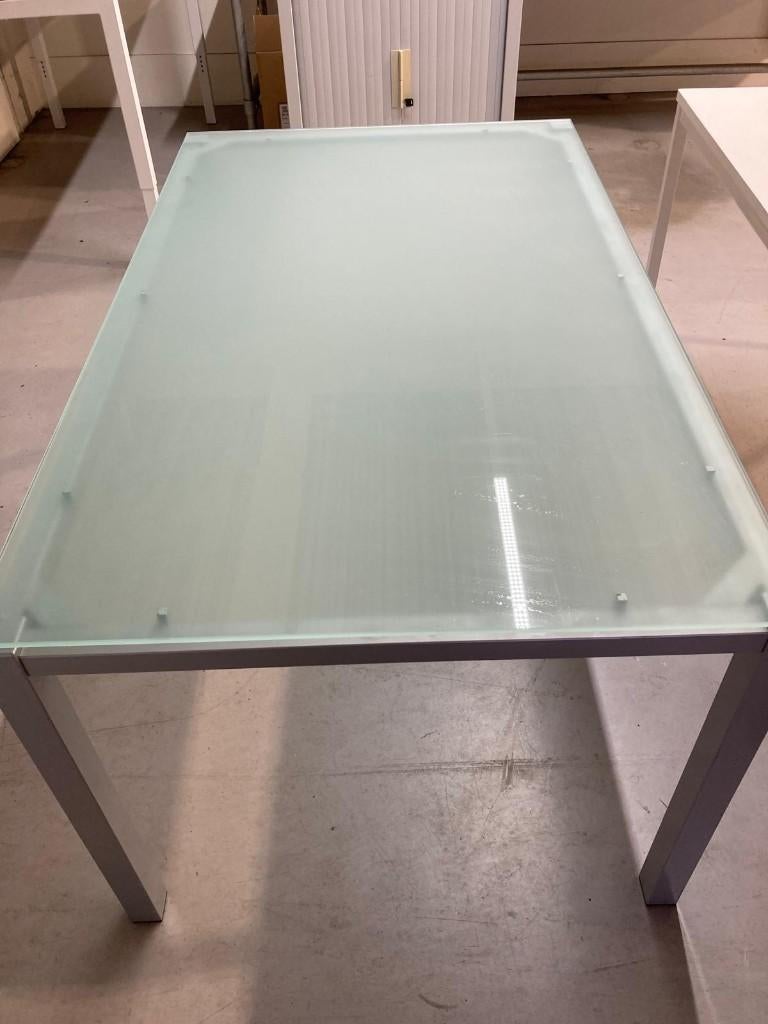 tafel glas, Huis en Inrichting, Ophalen, Gebruikt, 100 tot 150 cm, 50 tot 100 cm