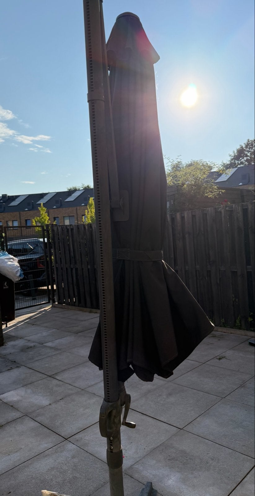Zweefparasol - Donkergrijs, verstelbaar, Gebruikt, Kantelbaar, Zweefparasol, 2 tot 3 meter