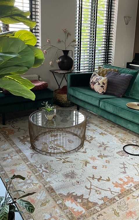 Riverdale salontafel ø70cm glas, Ophalen, Gebruikt, 50 tot 100 cm, Rond